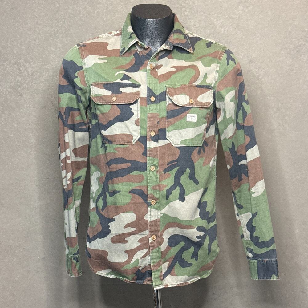 Denim & Supply Ralph Lauren Camo Button Down Shirt Mens Small Long Sleeve Cotton